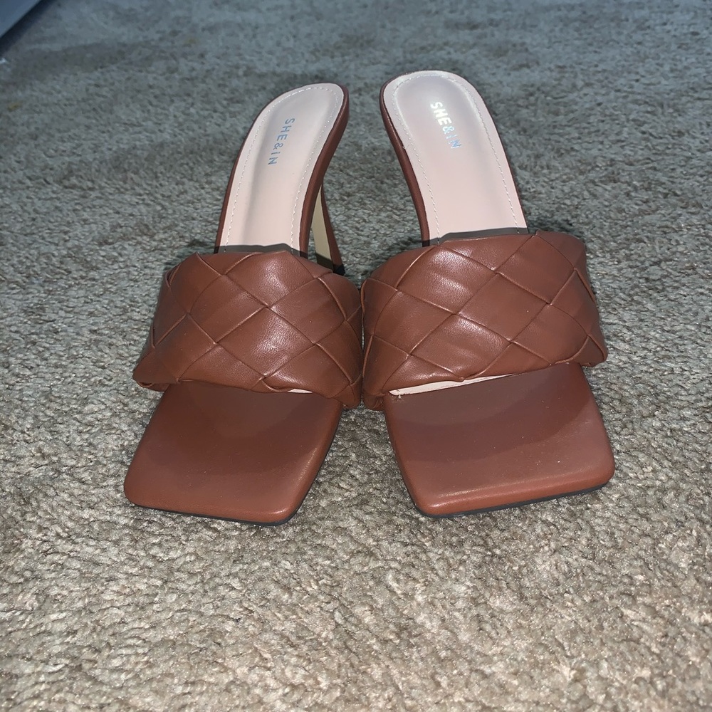 Never wore brown kitten heel shoes